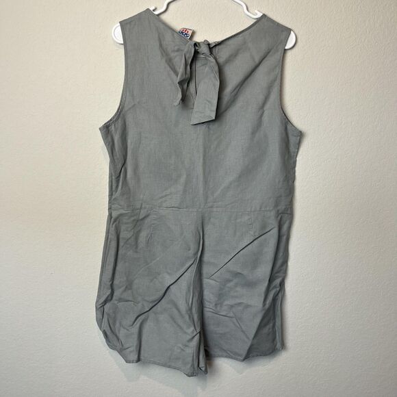 Disney Junk Food Romper Womens Large Gray Sleeveless Tie Back Mickey Mouse - Picture 6 of 8